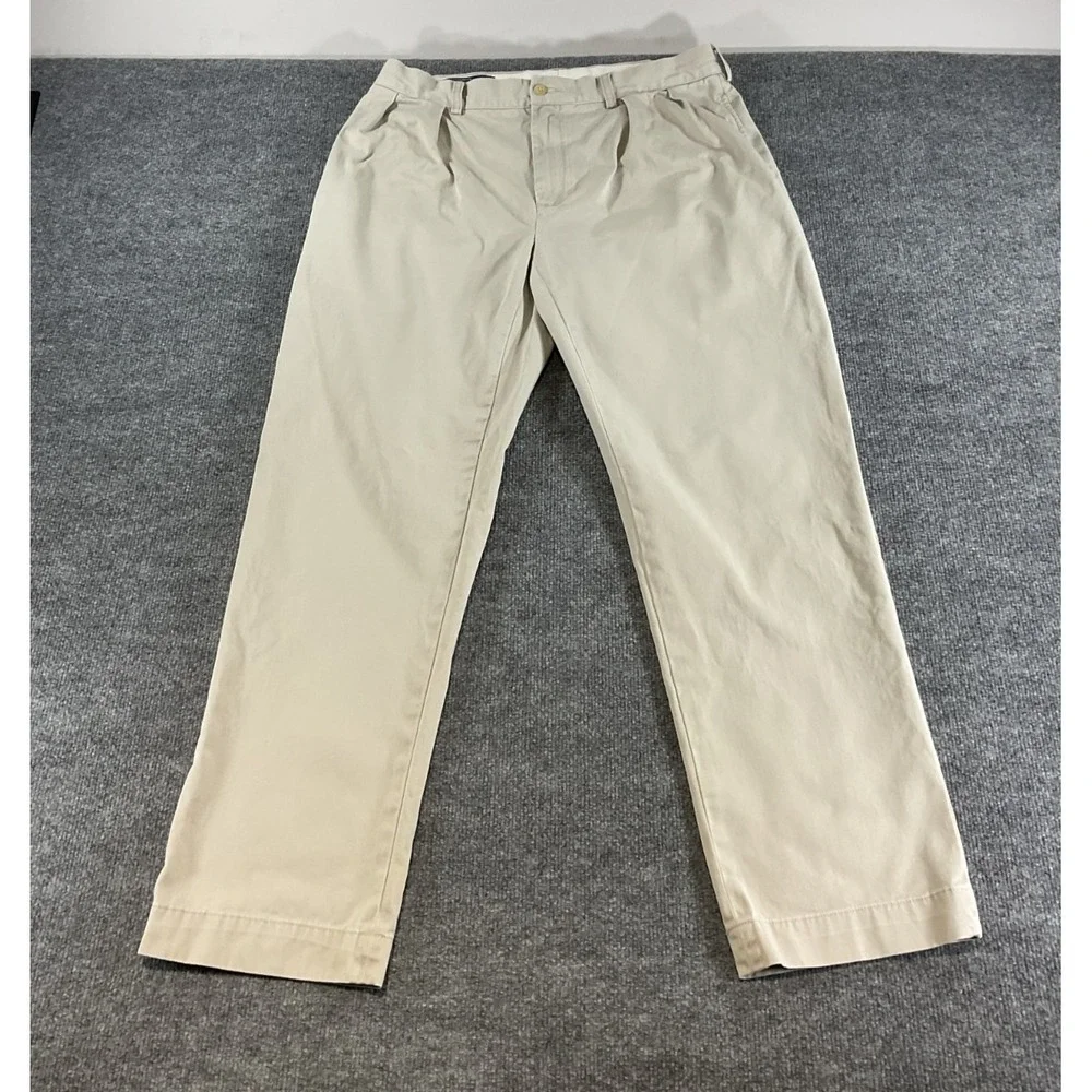 Polo Ralph Lauren Ethan Pant 35x32 Men Beige Khaki 100% Cotton Classic Chino